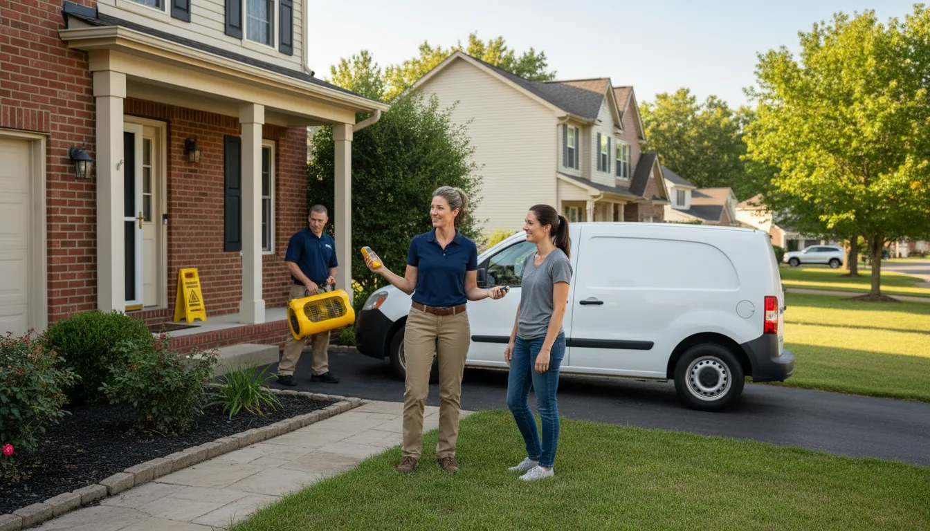 Residential water damage restoration in Jacob, IL